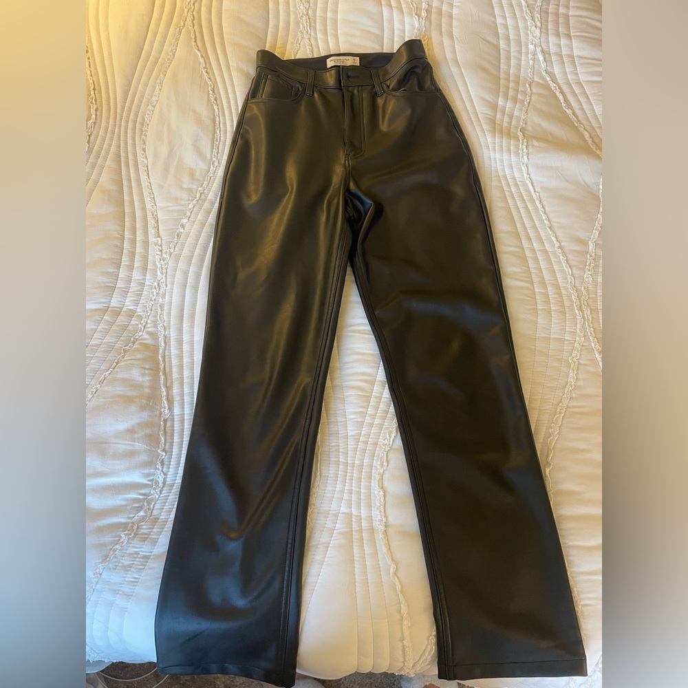 Black Abercrombie leather pants